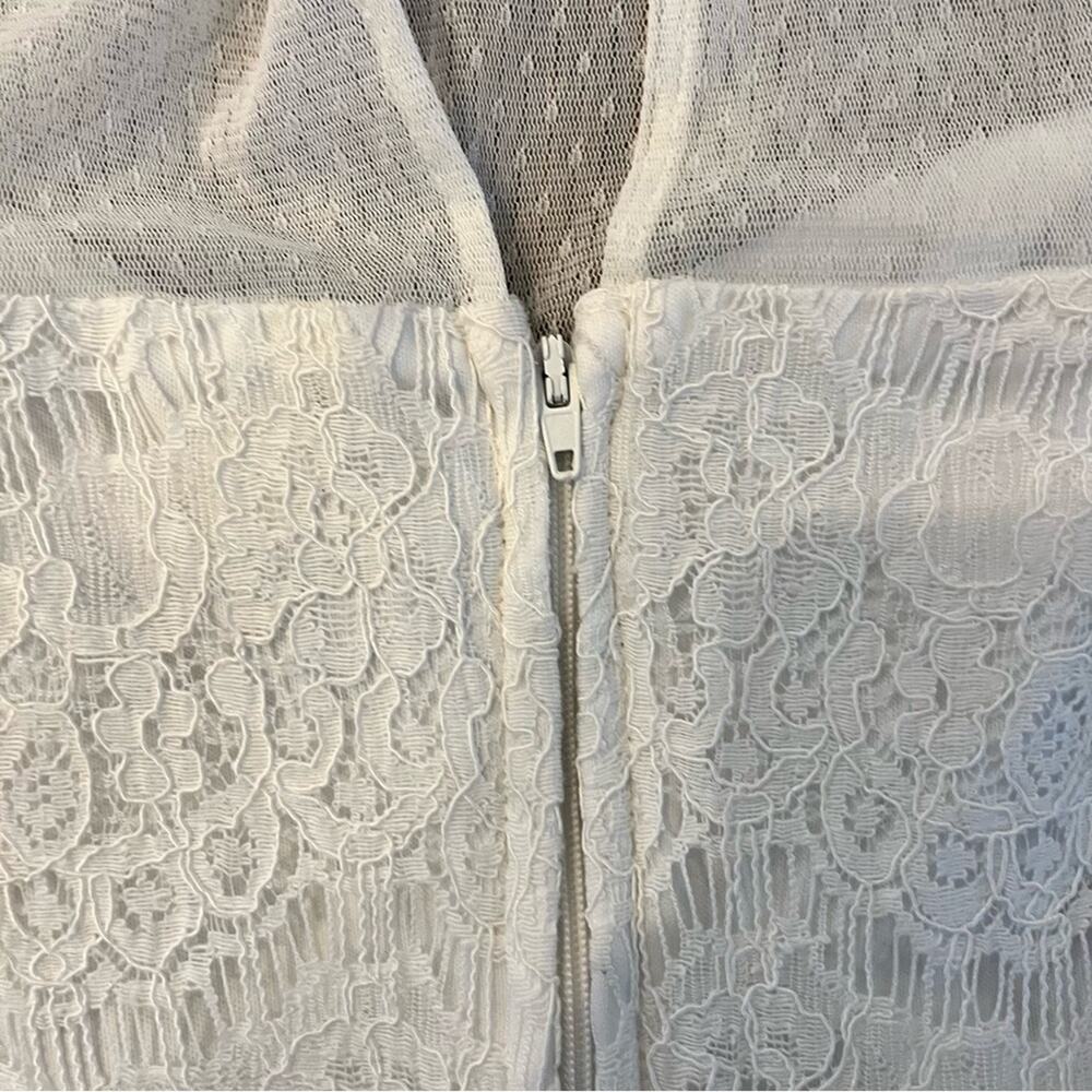 Francesca’s White Lace Dress Floral Midi Cottagecore Coquette Women's Small - Picture 6 of 6